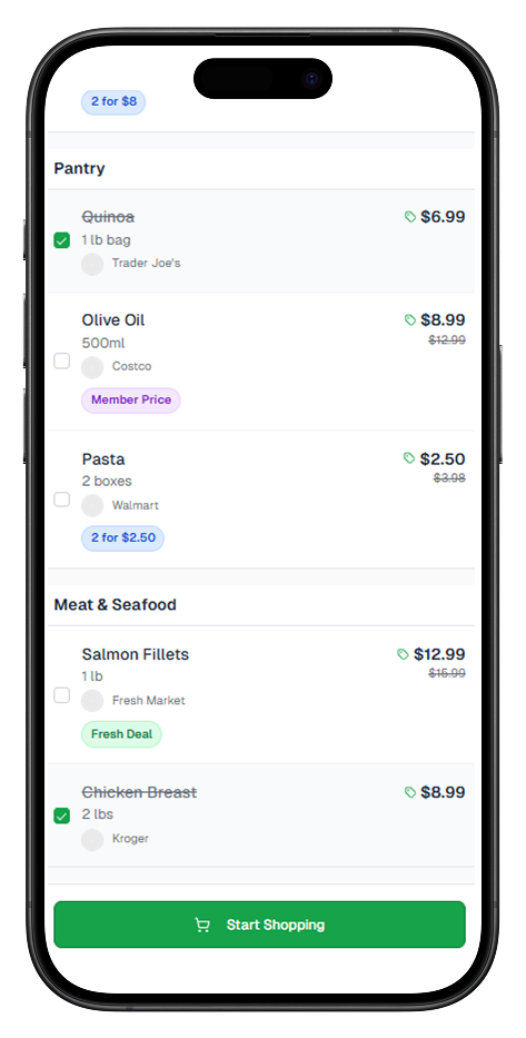 Person scanning pantry items with smartphone using MEALMO app